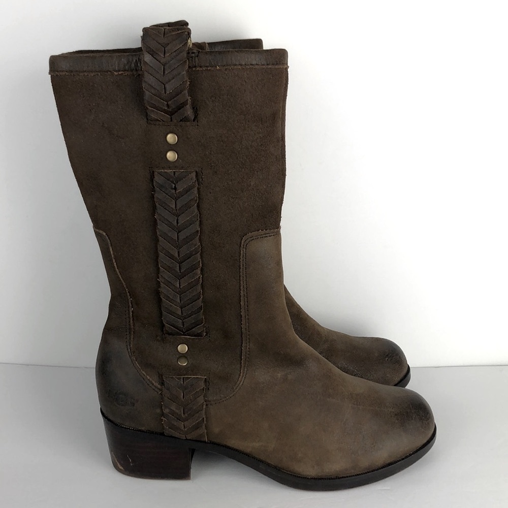 Ugg Jaspan Mid Calf Brown Boots - Picture 5 of 15